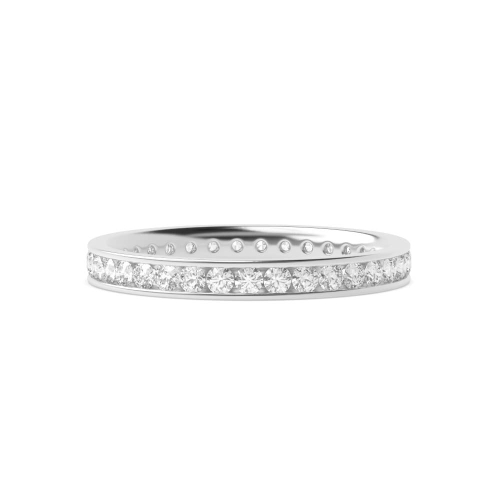 Channel Setting Round Twilight Clasp Naturally Mined Diamond Full Eternity Wedding Band