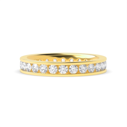 Channel Setting Round Yellow Gold Full Eternity Wedding Band