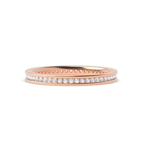 Channel Setting Round Rose Gold timeless Full Eternity Diamond Rings