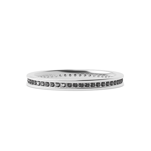 Channel Setting Round timeless Black Eternity Diamond Rings