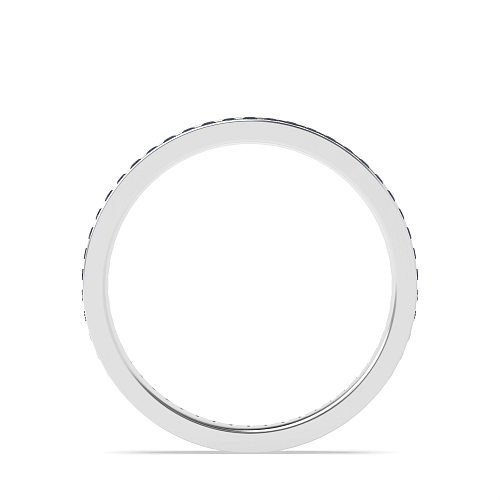 Channel Setting Round timeless Blue Sapphire Band Diamond Rings