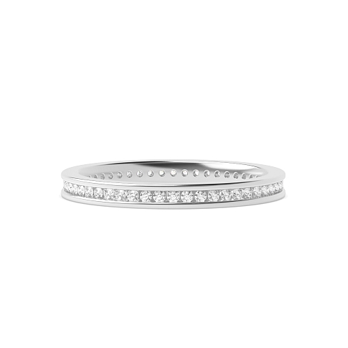 Channel Setting Round Platinum prime Full Eternity Wedding Band