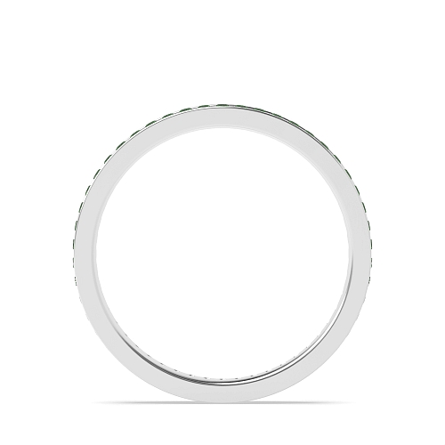 Channel Setting Round timeless Emerald Diamond Rings