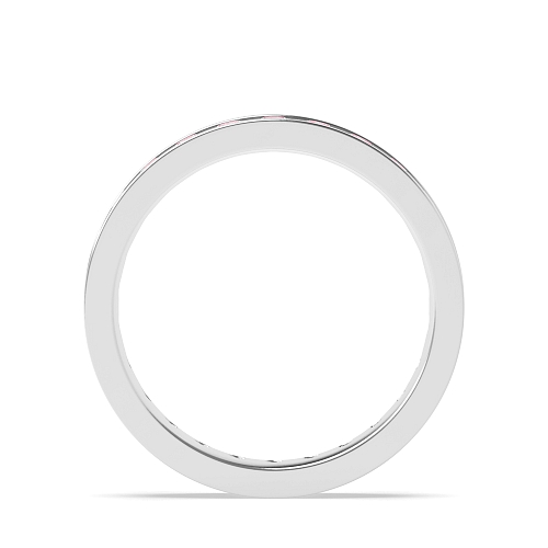 Channel Setting Round timeless Pink Lab Grown Band Diamond Rings