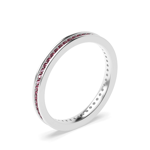 Channel Setting Round timeless Ruby Diamond Rings
