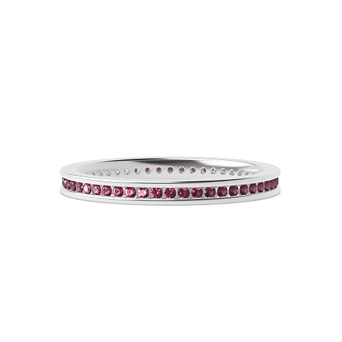 Channel Setting Round timeless Ruby Diamond Rings
