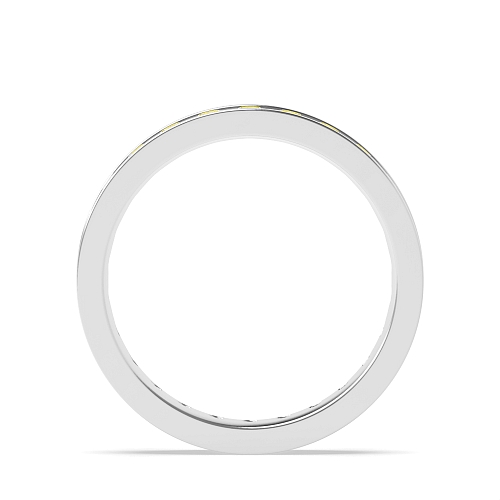 Channel Setting Round timeless Yellow Lab Grown Band Diamond Rings