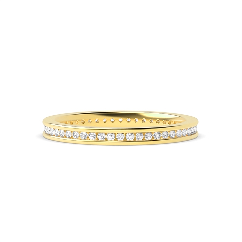 Channel Setting Round Yellow Gold prime Full Eternity Wedding Band