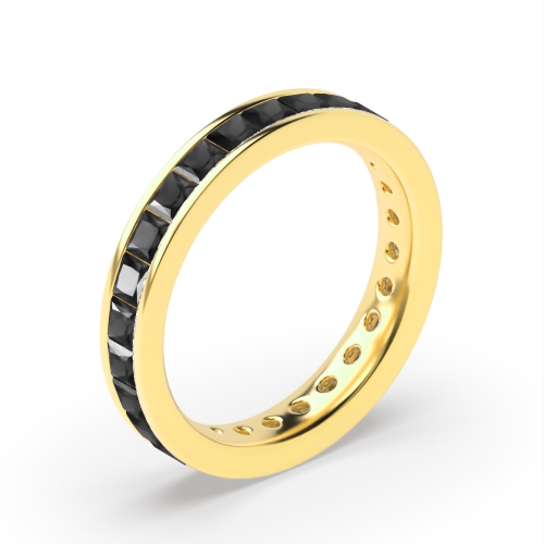 Channel Setting Princess Full Eternity Black Diamond Rings (Available in 2.5mm to 3.5mm)