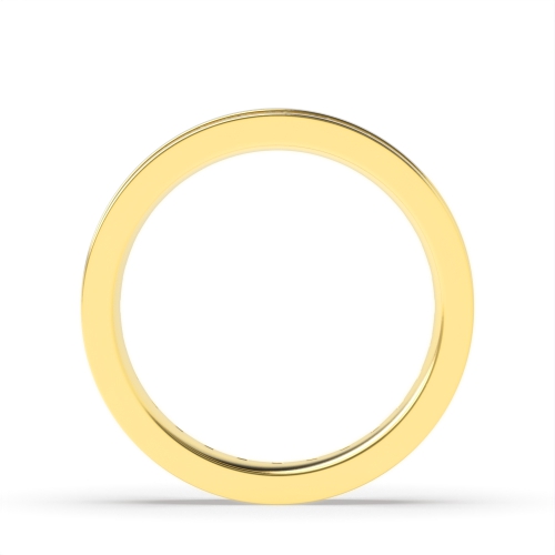 Channel Setting Princess Yellow Gold And diamond Lab Grown Diamond Rings