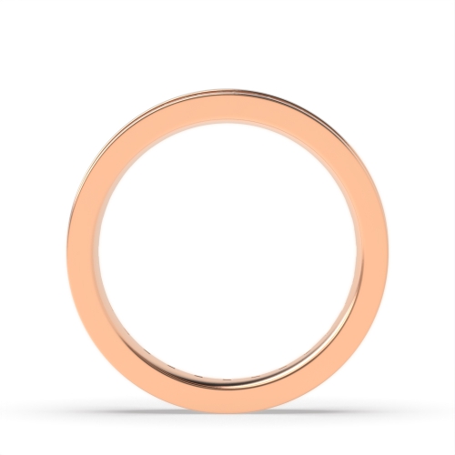 Channel Setting Princess Rose Gold and diamond Naturally Mined Diamond Full Eternity Wedding Band