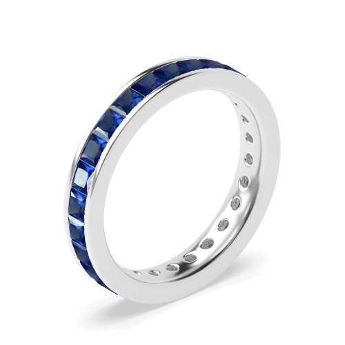 Channel Setting Full Eternity Gemstone Sapphire Rings (Available in 2.5mm to 3.5mm)