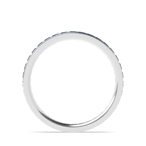 Channel Setting Princess Aurora Mosaic Blue Sapphire Full Eternity Diamond Ring