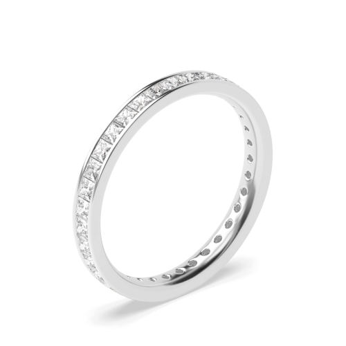 Channel Setting Princess Full Eternity Moissanite Ring (Available in 2.5mm to 3.5mm)