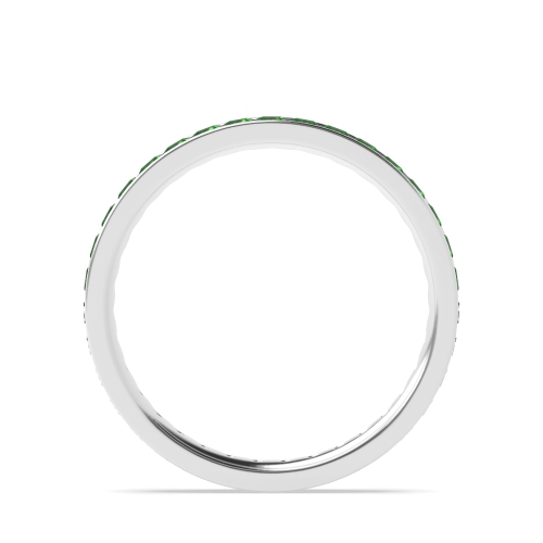 Channel Setting Princess Aurora Mosaic Emerald Full Eternity Diamond Ring