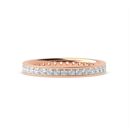 Channel Setting Princess Rose Gold Dandy Full Eternity Diamond Rings