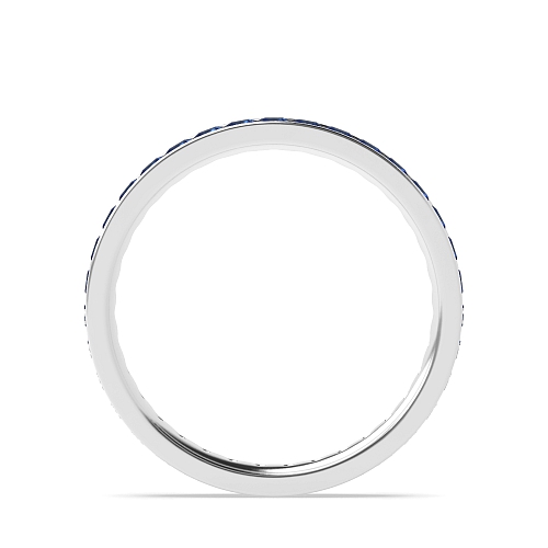 Channel Setting Princess dandy Blue Sapphire Full Eternity Wedding Band