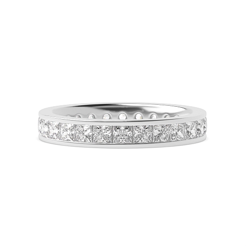 Channel Setting Princess White Gold dandy Full Eternity Diamond Ring