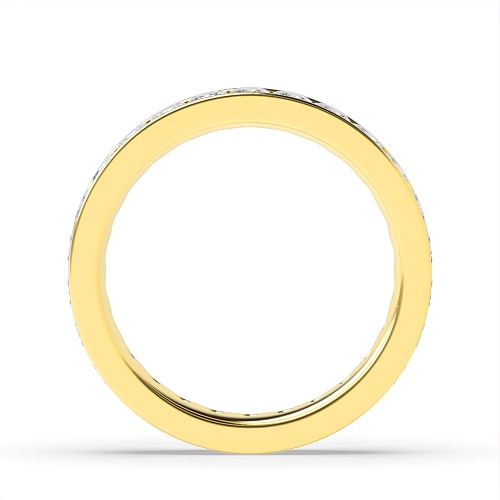 Channel Setting Princess Yellow Gold dandy Full Eternity Wedding Band