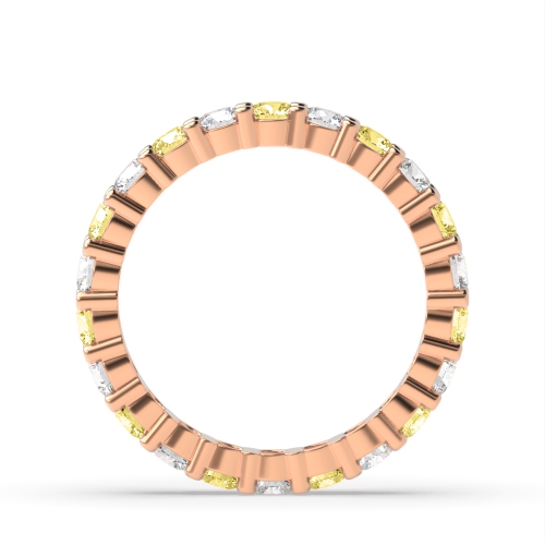 4 Prong Round Rose Gold Duet Circlet Eternity Diamond Rings