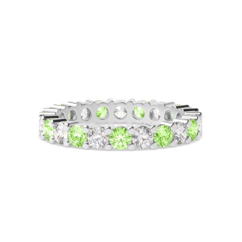 4 Prong Round Duet Circlet Green Lab Grown Diamond Rings