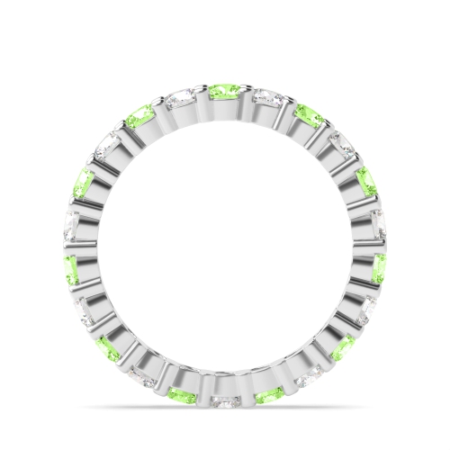 4 Prong Round Duet Circlet Green Lab Grown Diamond Rings