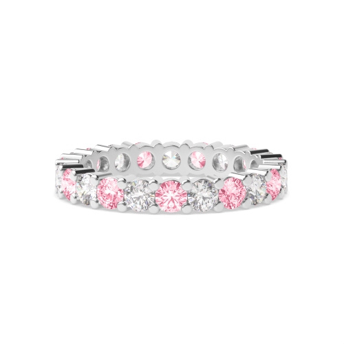 4 Prong Round Duet Circlet Pink Lab Grown Diamond Rings