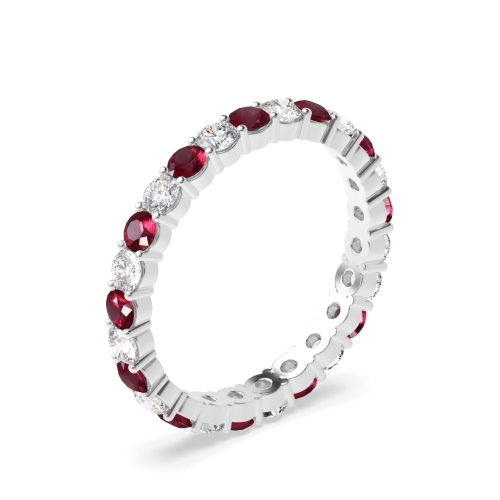 4 Prong Round Classic alternate diamond and Lab Grown Eternity Diamond Rings