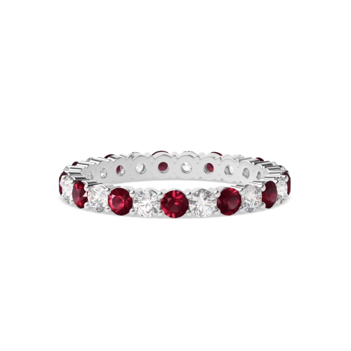 4 Prong Round Classic alternate diamond and Lab Grown Eternity Diamond Rings