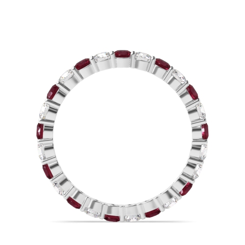 4 Prong Round Classic alternate diamond and Lab Grown Eternity Diamond Rings