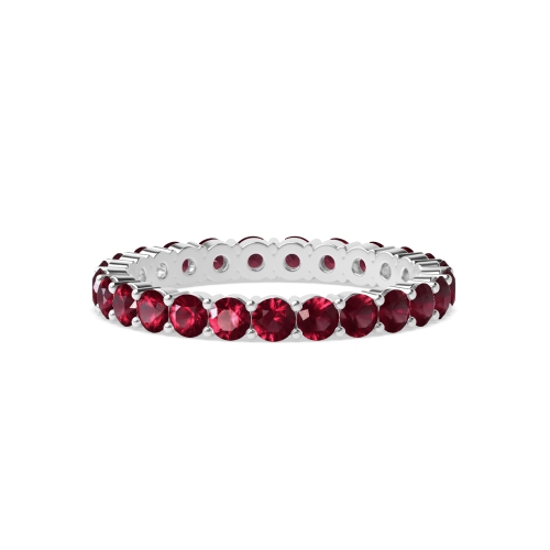 Prong Setting Full Eternity Ruby Gemstone Rings (Available in 2.5mm to 3.5mm)