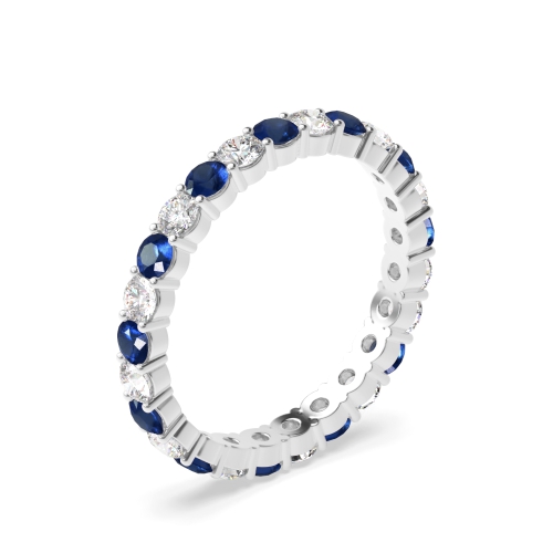 Prong Setting Full Eternity Diamond and Gemstone Sapphire Rings (Available in 2.5mm to 3.5mm)