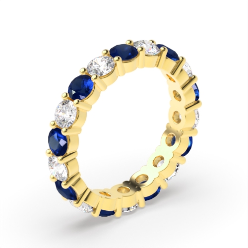 Prong Setting Full Eternity Diamond and Gemstone Sapphire Rings (Available in 2.5mm to 3.5mm)