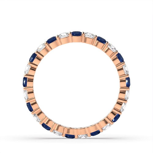 4 Prong Round Rose Gold Classic alternate diamond and Lab Grown Diamond Rings