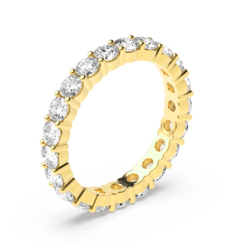 Round Yellow Gold Full Eternity Diamond Ring