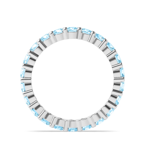 4 Prong Round Shared prongs Blue Lab Grown Diamond Rings