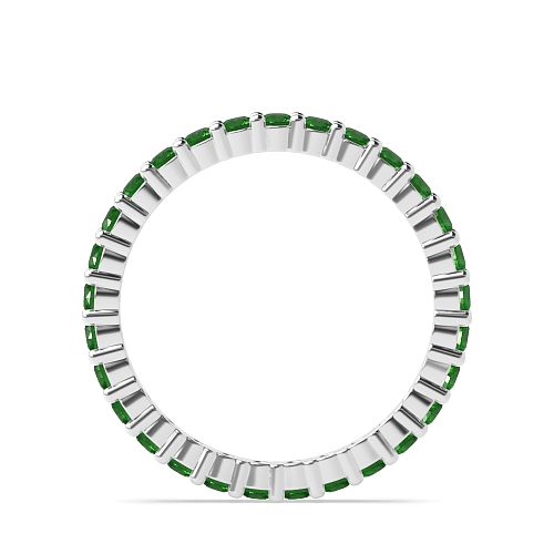 4 Prong Round Shared prongs Emerald Diamond Rings