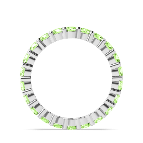 4 Prong Round Shared prongs Green Lab Grown Band Diamond Rings