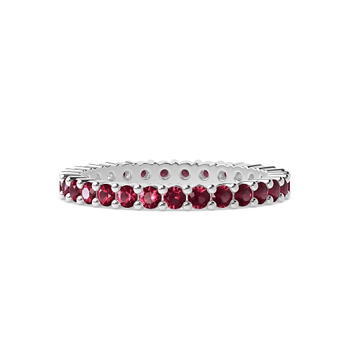 4 Prong Round Shared prongs Ruby Diamond Rings