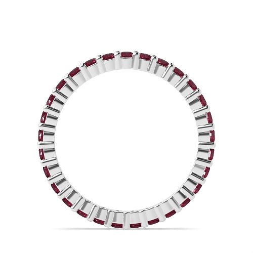 4 Prong Round Shared prongs Ruby Diamond Rings