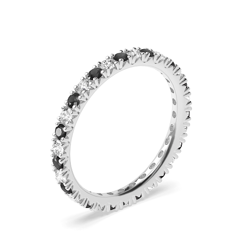 4 Prong Round Naturally Mined Full Eternity Diamond Ring