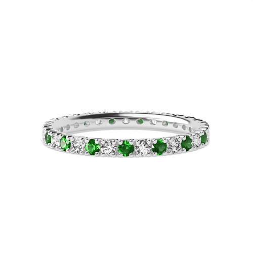 4 Prong Round Split alternate diamond and Lab Grown Eternity Diamond Rings