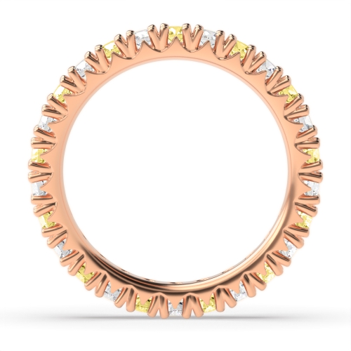 4 Prong Round Rose Gold Alternate colored lab Eternity Diamond Rings