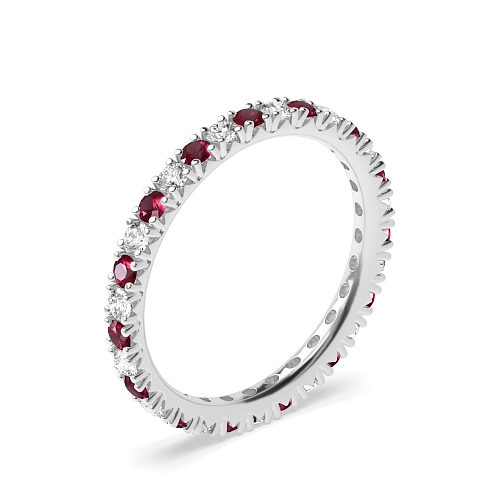 4 Prong Round Split alternate diamond and Lab Grown Eternity Diamond Rings