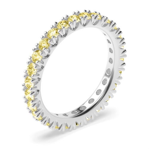 Diamond Cut Prong Setting Round Full Eternity Diamond Ring (Available in 2.0mm to 3.5mm)