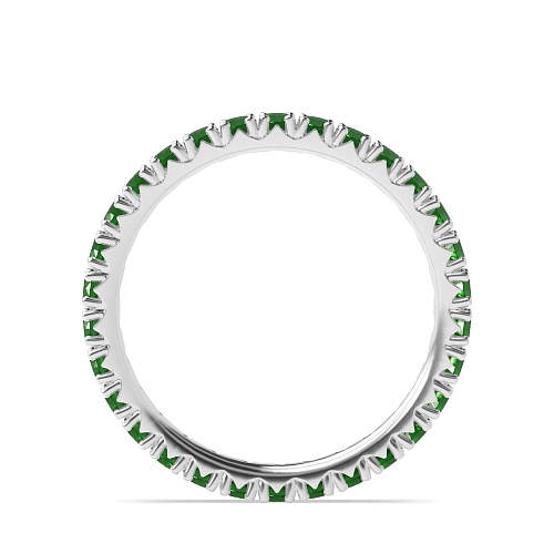 4 Prong Round Fishtail Emerald Diamond Rings