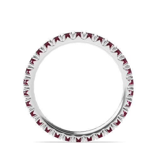 4 Prong Round Fishtail Ruby Diamond Rings