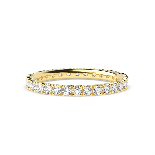 4 Prong Round Yellow Gold Fishtail Diamond Rings