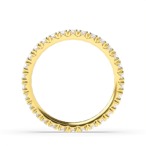 4 Prong Round Yellow Gold Fishtail Diamond Rings