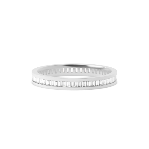 Channel Setting Baguette Ecliptic Bands Lab Grown Diamond Full Eternity Wedding Band